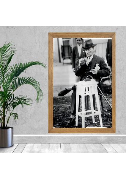 Mustafa Kemal Atatürk Tablo, Çerçeveli Cam Tablo 30X45 cm