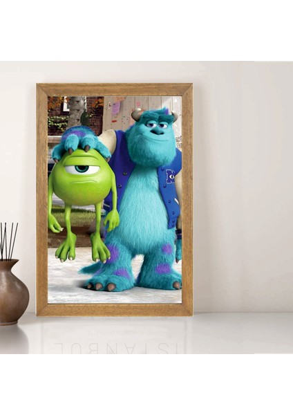 Sevimli Canavalar Üniversitesi Tablo, Çerçeveli Cam Tablo 30X45 cm