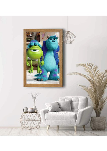 Sevimli Canavalar Üniversitesi Tablo, Çerçeveli Cam Tablo 30X45 cm fiyatları