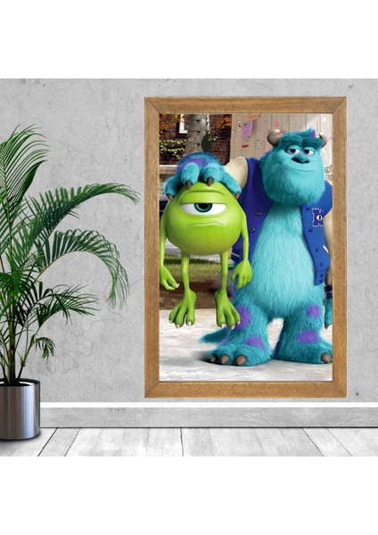 Sevimli Canavalar Üniversitesi Tablo, Çerçeveli Cam Tablo 30X45 cm modelleri