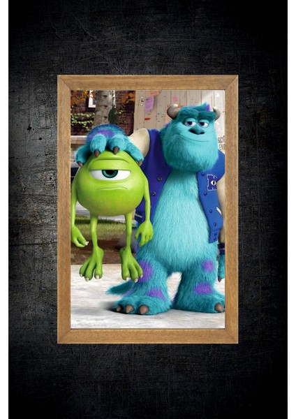 Sevimli Canavalar Üniversitesi Tablo, Çerçeveli Cam Tablo 30X45 cm fırsatları