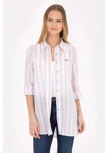 Kadın Lila Gömlek Desenli 50288408-VR034 fiyatları