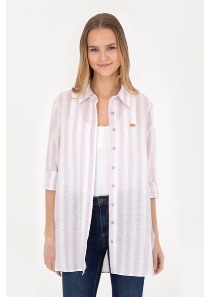 Kadın Lila Gömlek Desenli 50288408-VR034 modelleri