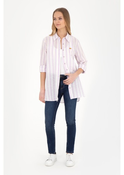 Kadın Lila Gömlek Desenli 50288408-VR034 fırsatları