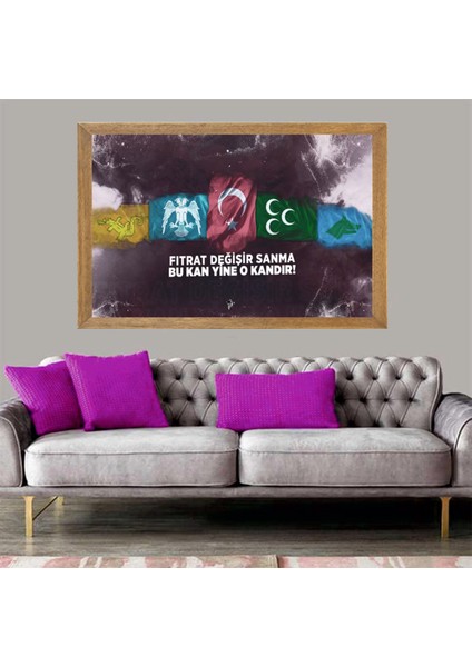 Türk Devletleri Bayrağı Tablo, Çerçeveli Cam Tablo 30X45 cm fiyatları