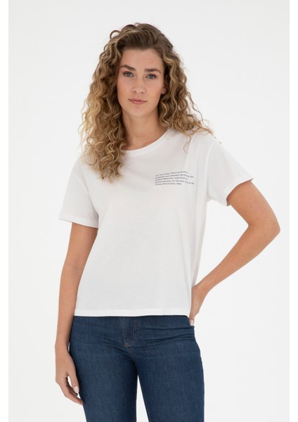 Kadın Ekru Tişört 50282900-VR019