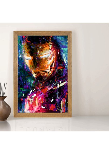 Marvel Ironman Tablo, Çerçeveli Cam Tablo 20X30 cm