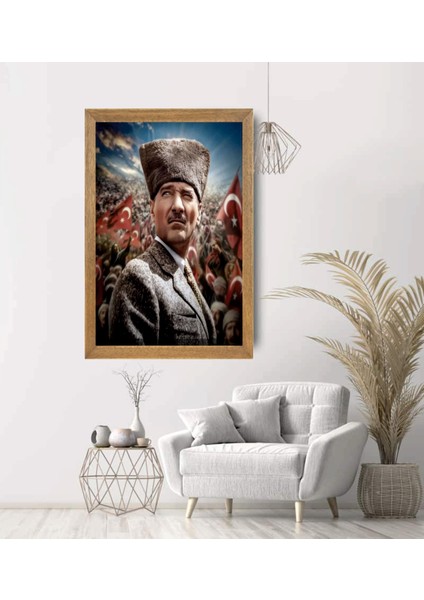 Mustafa Kemal Atatürk Tablo, Çerçeveli Cam Tablo 30X45 cm modelleri