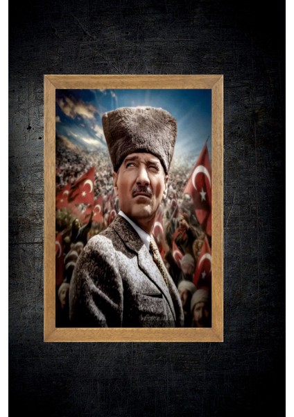 Mustafa Kemal Atatürk Tablo, Çerçeveli Cam Tablo 30X45 cm fırsatları