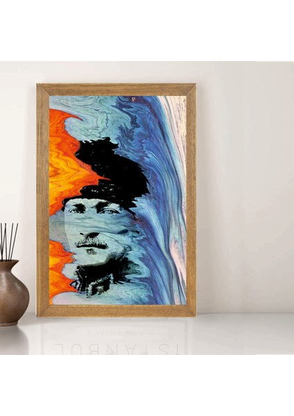 Mustafa Kemal Atatürk Tablo, Çerçeveli Cam Tablo 30X45 cm