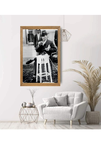 Mustafa Kemal Atatürk Tablo, Çerçeveli Cam Tablo 30X45 cm