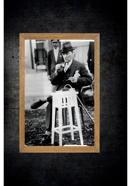 Mustafa Kemal Atatürk Tablo, Çerçeveli Cam Tablo 30X45 cm