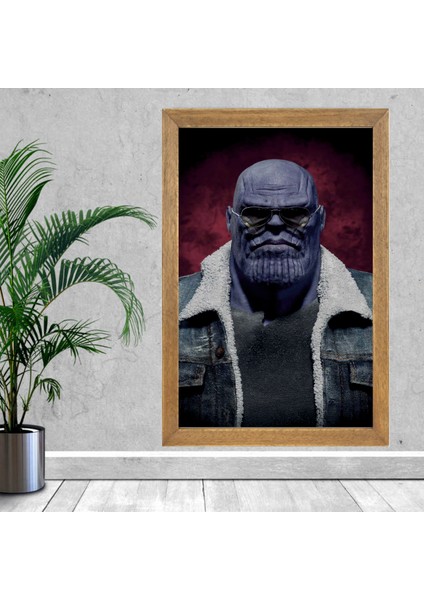 Marvel Thanos Tablo, Çerçeveli Cam Tablo 30X45 cm