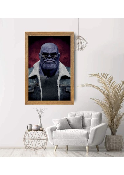 Marvel Thanos Tablo, Çerçeveli Cam Tablo 30X45 cm