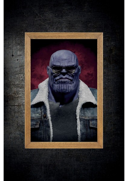 Marvel Thanos Tablo, Çerçeveli Cam Tablo 30X45 cm