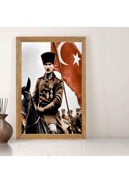Mustafa Kemal Atatürk Tablo, Çerçeveli Cam Tablo 30X45 cm