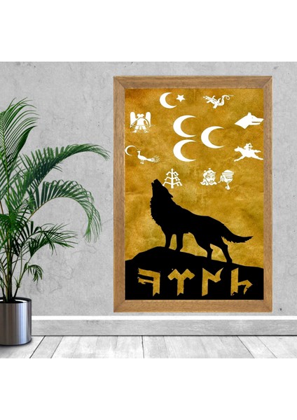 Türk Bayrağı, Türkçü, Bozkurt Tablo, Çerçeveli Cam Tablo 30X45 cm fiyatları