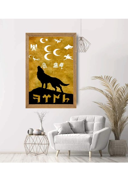 Türk Bayrağı, Türkçü, Bozkurt Tablo, Çerçeveli Cam Tablo 30X45 cm modelleri