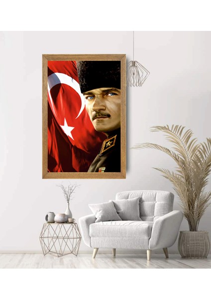Mustafa Kemal Atatürk Tablo, Çerçeveli Cam Tablo 30X45 cm modelleri