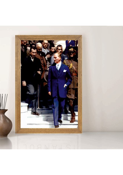 Mustafa Kemal Atatürk Tablo, Çerçeveli Cam Tablo 30X45 cm