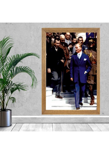 Mustafa Kemal Atatürk Tablo, Çerçeveli Cam Tablo 30X45 cm