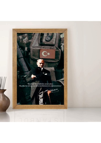 Mustafa Kemal Atatürk Tablo, Çerçeveli Cam Tablo 20X30 cm