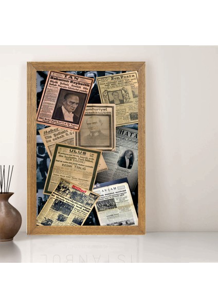 Mustafa Kemal Atatürk Tablo, Çerçeveli Cam Tablo 30X45 cm