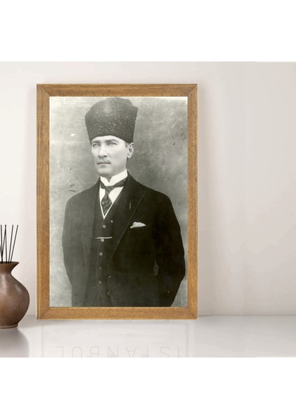 Mustafa Kemal Atatürk Tablo, Çerçeveli Cam Tablo 30X45 cm