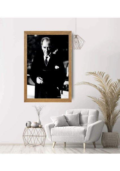 Mustafa Kemal Atatürk Tablo, Çerçeveli Cam Tablo 30X45 cm