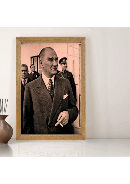 Mustafa Kemal Atatürk Tablo, Çerçeveli Cam Tablo 30X45 cm