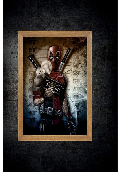Deadpool Tablo, Çerçeveli Cam Tablo 30X45 cm fırsatları