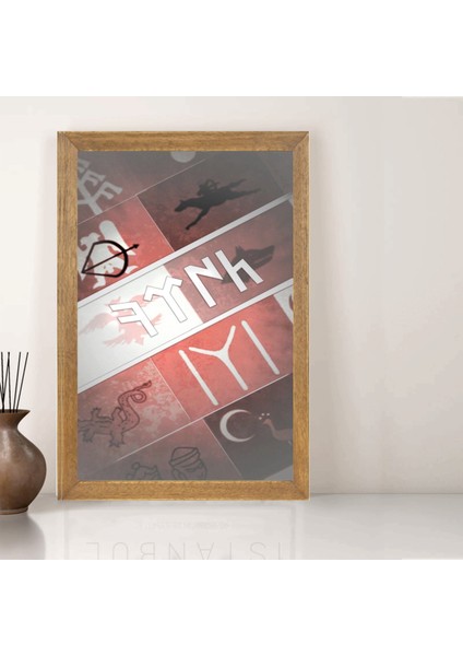 Türk Bayrağı Tablo, Çerçeveli Cam Tablo 30X45 cm