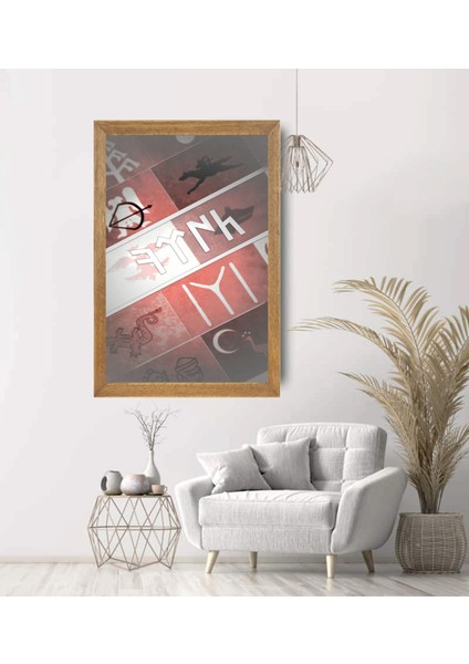Türk Bayrağı Tablo, Çerçeveli Cam Tablo 30X45 cm modelleri