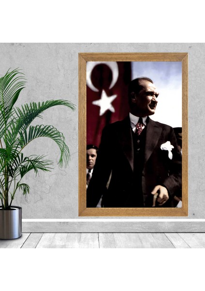 Mustafa Kemal Atatürk Tablo, Çerçeveli Cam Tablo 30X45 cm