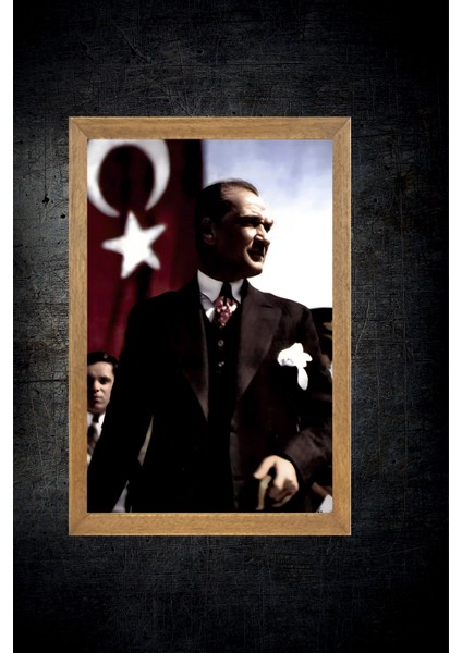 Mustafa Kemal Atatürk Tablo, Çerçeveli Cam Tablo 30X45 cm