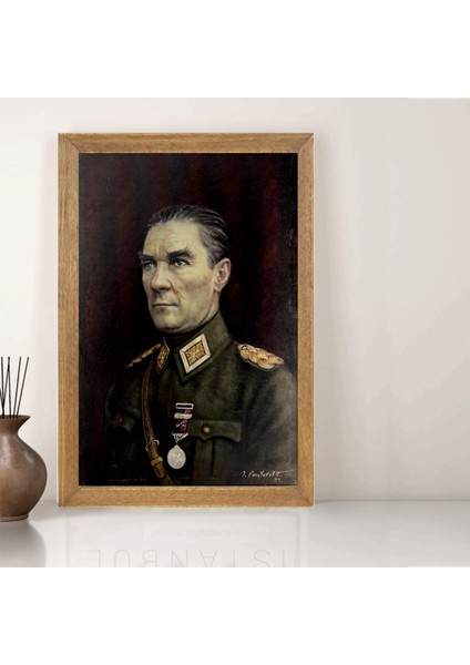 Mustafa Kemal Atatürk Tablo, Çerçeveli Cam Tablo 30X45 cm