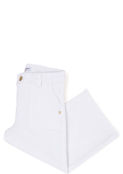 Kız Çocuk Beyaz Pantolon (Kanvas-Chino) 50264079-VR013