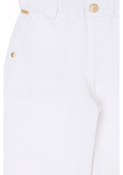 Kız Çocuk Beyaz Pantolon (Kanvas-Chino) 50264079-VR013