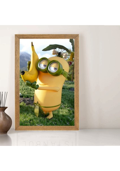 Minnions Tablo, Çerçeveli Cam Tablo 20X30 cm
