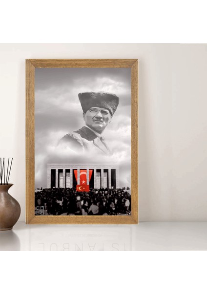 Mustafa Kemal Atatürk Tablo, Çerçeveli Cam Tablo 20X30 cm