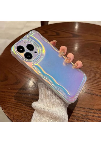 Apple iPhone 15 Pro Uyumlu Puff Hologram Silikon Kılıf