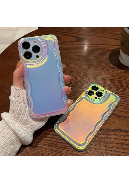 Apple iPhone 15 Pro Uyumlu Puff Hologram Silikon Kılıf