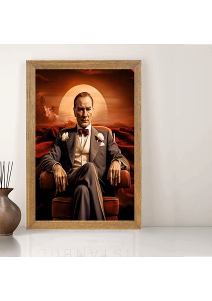Mustafa Kemal Atatürk Tablo, Çerçeveli Cam Tablo 30X45 cm
