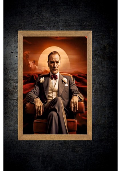 Mustafa Kemal Atatürk Tablo, Çerçeveli Cam Tablo 30X45 cm fırsatları