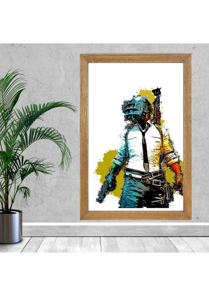 Pubg Tablo, Çerçeveli Cam Tablo 20X30 cm