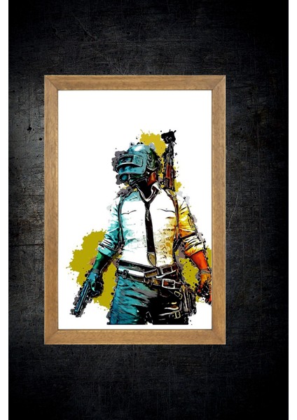 Pubg Tablo, Çerçeveli Cam Tablo 20X30 cm