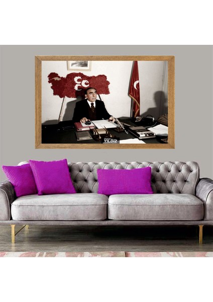 Başbuğ Alparslan Türkeş Tablo, Çerçeveli Cam Tablo 20X30 cm