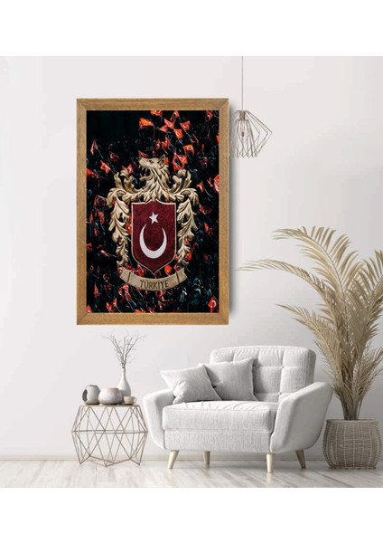 Türkçü, Türk Bayrağı Tablo, Çerçeveli Cam Tablo 20X30 cm modelleri