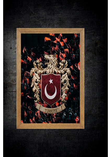 Türkçü, Türk Bayrağı Tablo, Çerçeveli Cam Tablo 20X30 cm fırsatları