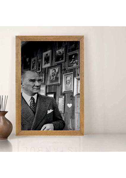 Mustafa Kemal Atatürk Tablo, Çerçeveli Cam Tablo 30X45 cm